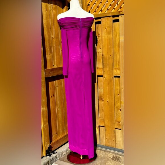 🆕 BRONX & BANCO 🧿 NWOT Monica Off-Shoulder Gown, Fuschia - Sz L - US 8 - Picture 8 of 16